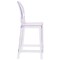 Emma and Oliver Ghost Counter Stool in Transparent Crystal with Oval Back
